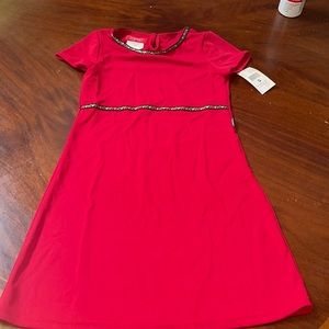 Espirit Girls Small Festive Holiday Red Dress NWT